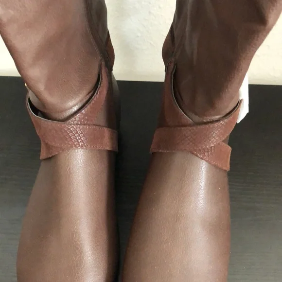 The Arizona Wide Calf Chocolate Riding Boot Sz 11W - Picture 2 of 6